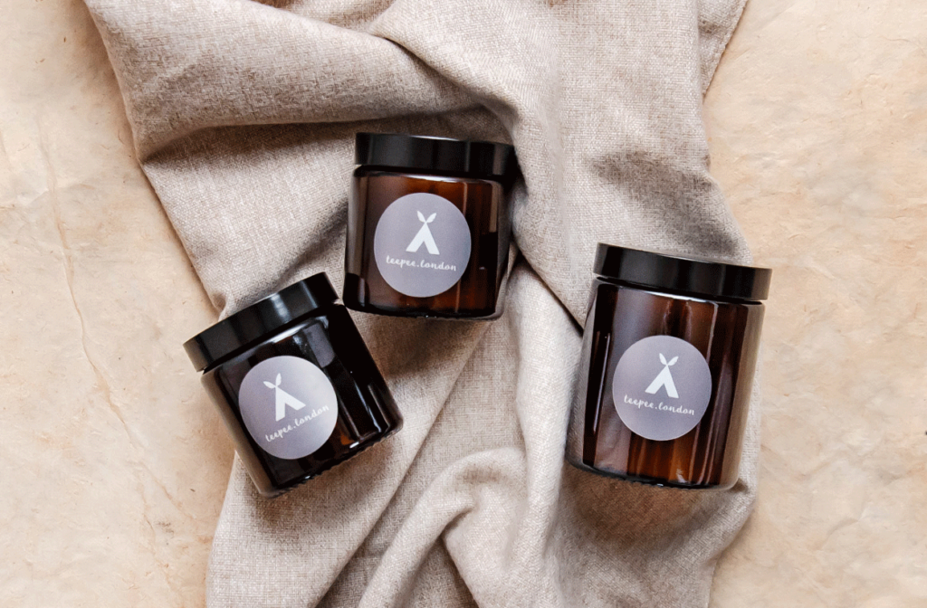 Three soy-based candles from Teepee.London